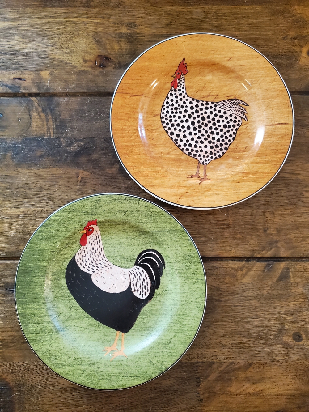 Chicken Plates, Set of 2 - Sakura - Vintage!